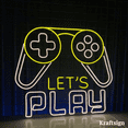 thumbnail image 1 of Craftnamesign Let's Play Neon Sign,Game Controller LED Sign, Men Cave Decor, 1 of 4