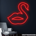 thumbnail image 1 of Craftnamesign Lip And Goose Line Art Neon Sign, Bedroom Wall Decor, Bar Pub Wall Art, 1 of 4