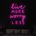 thumbnail image 1 of Craftnamesign Live More Worry Less Neon Sign, Quotes LED Sign, Room Decor, 1 of 4
