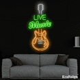 thumbnail image 1 of Craftnamesign Live Music Neon Sign, Guitar Electric LED Sign, Event Decor, 1 of 4