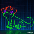 thumbnail image 1 of Craftnamesign Lizard Cowboy Neon Sign, Men Cave Decor, Lizard LED Signs, 1 of 4