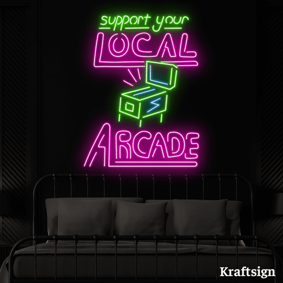 Craftnamesign Local Arcade Neon Signs, Arcade LED Signs, Game Room Decor