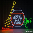 thumbnail image 1 of Craftnamesign Local Honey Neon Sign, Honey Shop LED Sign, Honey Wall Art, 1 of 4
