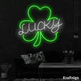 thumbnail image 1 of Craftnamesign Lucky Neon Sign, Clover Leaf LED Sign, St. Patrick Day Decor, 1 of 4