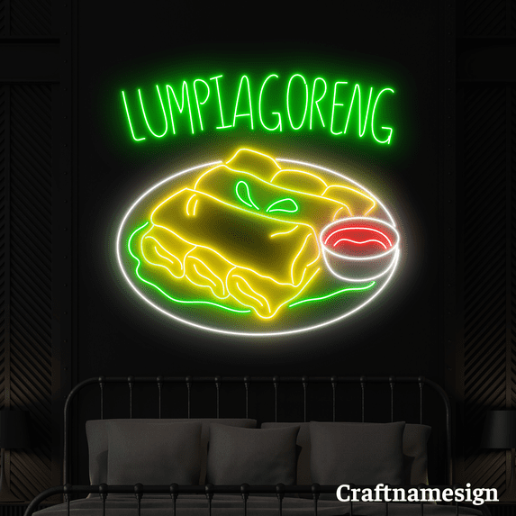 Craftnamesign Lumpia Goreng Neon Sign Indonesia Food Restaurant Wall Decor