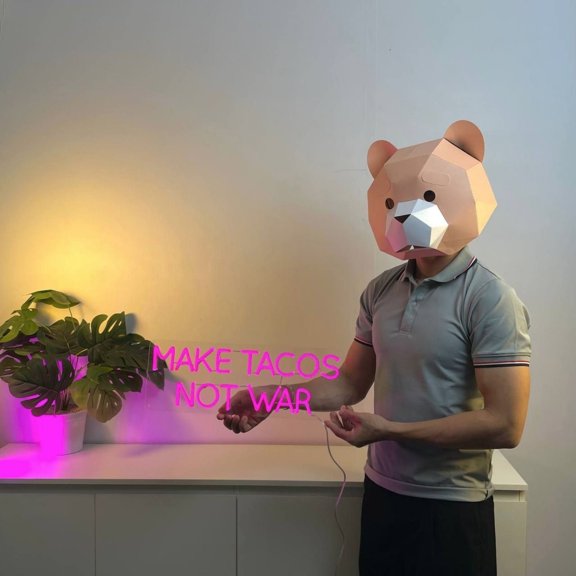 Craftnamesign Make Tacos Not War Neon Light Wall Art, Tacos Restaurant Led Sign For Wall Decor