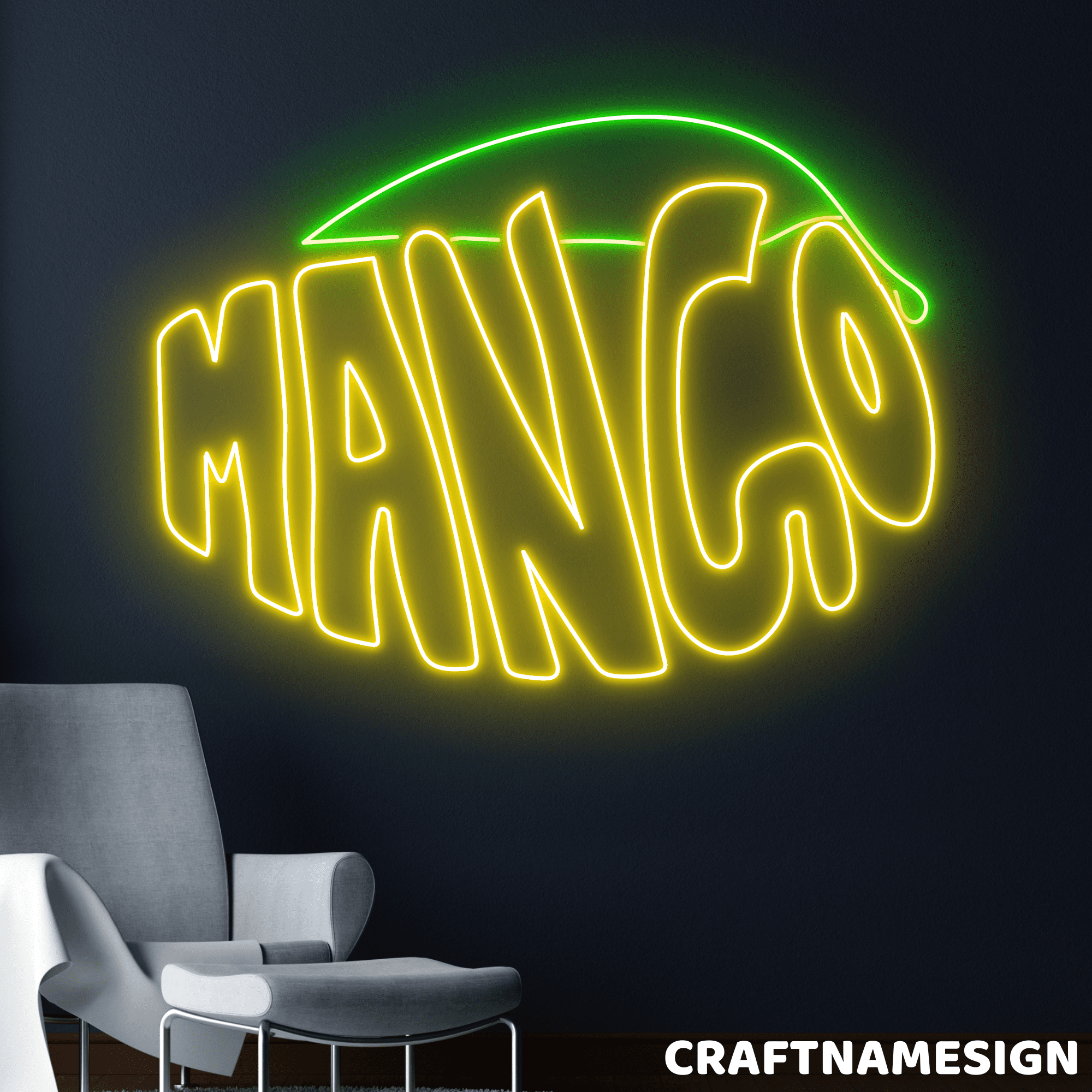 Craftnamesign Mango Neon Sign, Fruits Led Light Wall Art, Tea Coffee ...