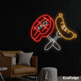 thumbnail image 1 of Craftnamesign Meat And Sausage Neon Signs, BBQ Restaurant Decor, LED Signs, 1 of 4