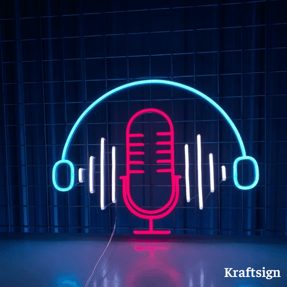 Craftnamesign Micro Neon Sign, Music Studio LED Sign, Talkshow Decor