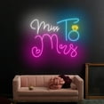 thumbnail image 1 of Craftnamesign Miss To Mrs Neon Sign Wall Art, Wedding Party LED Light, Wedding Signage Decor, 1 of 5