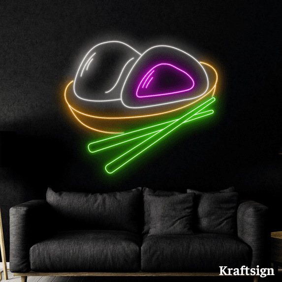 Craftnamesign Mochi Cakes Neon Sign, Bakery Decor, Cake Shop LED Signage