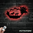 thumbnail image 1 of Craftnamesign Moose Alternative Metal Wall Art LED Light, Moose In Forest Sign Home Decor, 1 of 5