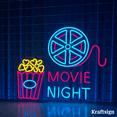 thumbnail image 1 of Craftnamesign Movie Night Neon Sign, Cinema LED Sign, Movie Room Decor, 1 of 4