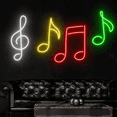 thumbnail image 1 of Craftnamesign Music Neon Sign, Music Notes Wall Art for Musician Music Studio Room Decor, 1 of 4