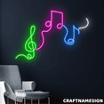 thumbnail image 1 of Craftnamesign Musical Flow Neon Sign, Music Notes Wall Art, Music Class Wall Decor, 1 of 4