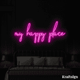 thumbnail image 1 of Craftnamesign My Happy Place Neon Sign, Quotes LED Sign, Bedroom Decor, 1 of 4