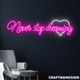 thumbnail image 1 of Craftnamesign Never Stop Dreaming Neon Sign, Motivational Wall Art, Office Wall Decor, 1 of 4
