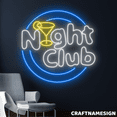 thumbnail image 1 of Craftnamesign Night Club Neon Sign, Bar Pub Wall Art, Open Club Led Light Wall Decor, 1 of 4