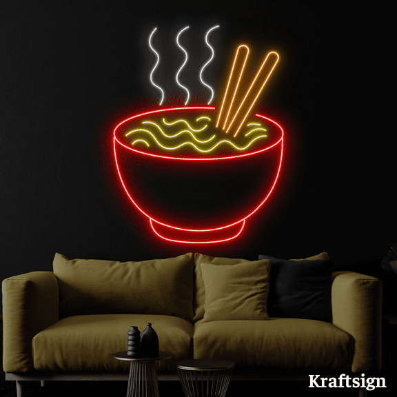 Craftnamesign Noddle Neon Sign, Ramen Restaurant Decor,