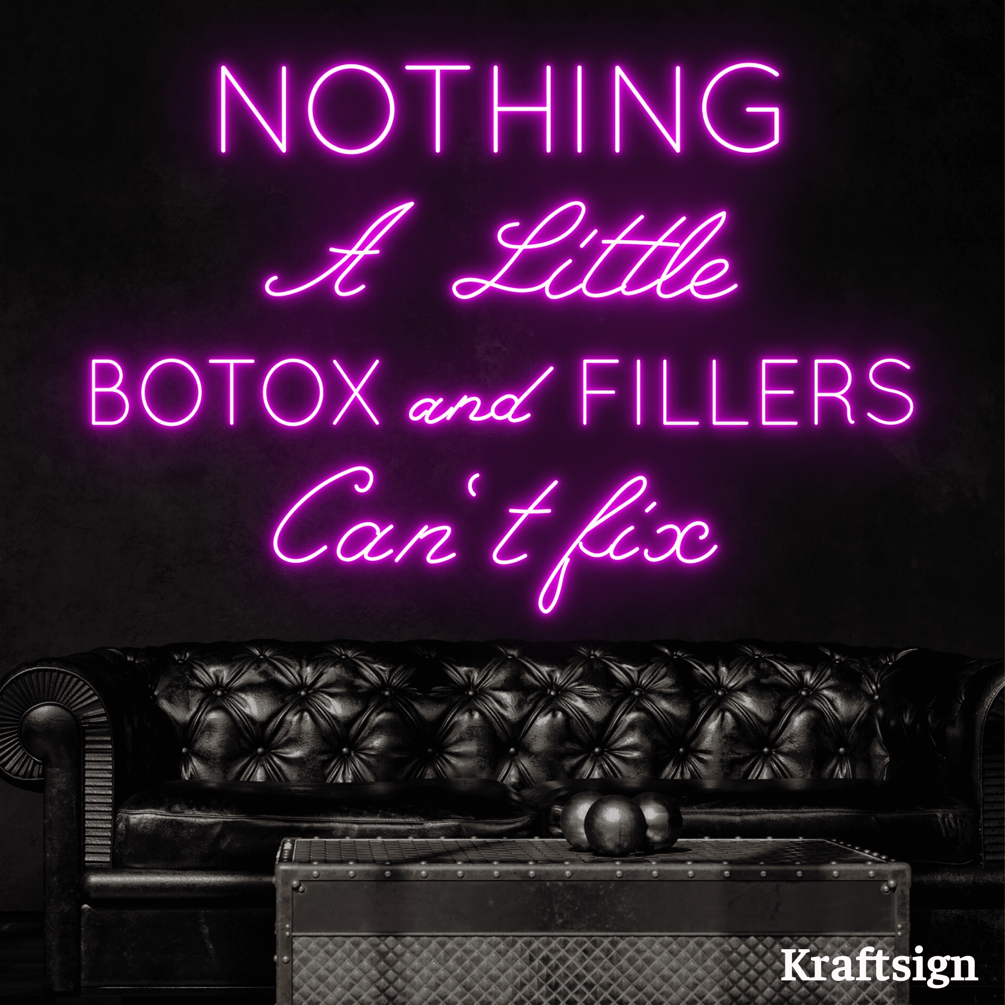 Craftnamesign Nothing a little Botox Neon Sign, Spa Sign, Beauty Sign 