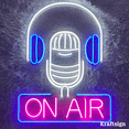 thumbnail image 1 of Craftnamesign On Air Microphone Neon LED Light Sign 16" x 20" for Record Music Studio Wall Decor, 1 of 4