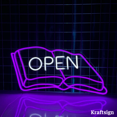 thumbnail image 1 of Craftnamesign Open Book Neon Sign, Book Store LED Sign, Library Decor, 1 of 4