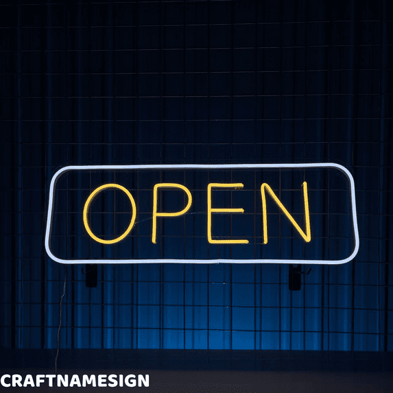Craftnamesign Open Neon Sign, Welcome Sign Led Light, Store Shop Wall Art