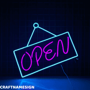 Craftnamesign Open Store Neon Sign, Welcome Sign Wall Art, Store Shop Wall Sign