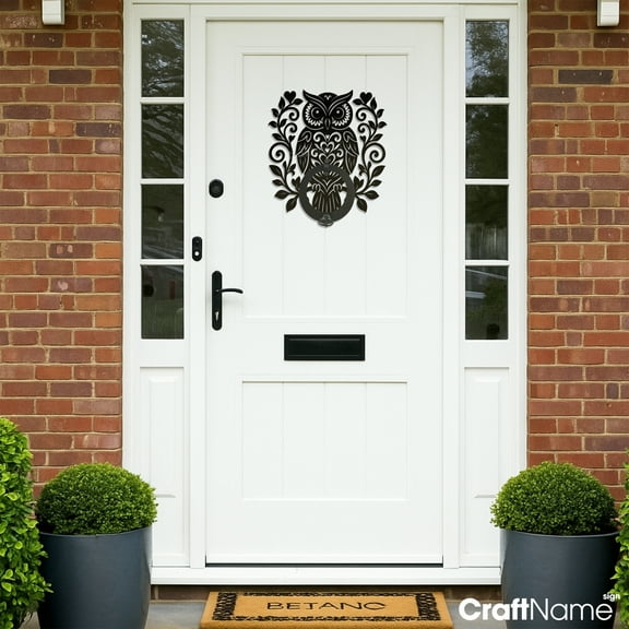 Craftnamesign Owl Metal Door Knocker, Unique Door Hardware, Front Door Decor, New Home Gift