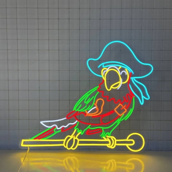 Craftnamesign Parrot Neon Sign, Parrot LED Light Wall Art, Parrot Bird Shop Wall Decor