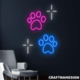 thumbnail image 1 of Craftnamesign Paw Print Neon Sign, Pet Room Wall Decor, Minimalist Wall Art, 1 of 4