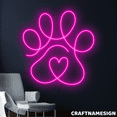 thumbnail image 1 of Craftnamesign Paw Print Neon Sign, Pet Shop Line Art Wall Decor, Dog Spa Wall Art, 1 of 4