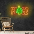 thumbnail image 1 of Craftnamesign Peace Neon Light, Xmas LED Sign, Christmas Sign Wall Art Decor, 1 of 5
