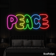 thumbnail image 1 of Craftnamesign Peace Neon Sign, Peace LED Sign, Bedroom Decor, Shop Wall Art, 1 of 4