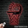 thumbnail image 1 of Craftnamesign Personalized Basketball Metal Wall Art Led Light, Custom Basketball Player Name Sign, 1 of 5