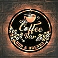 thumbnail image 1 of Craftnamesign Personalized Coffee Bar Metal Wall Art LED Light, Custom Coffee Shop Name Sign, 1 of 5