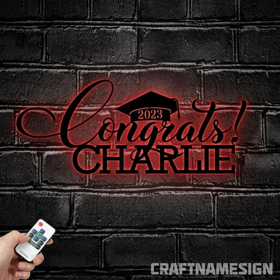 Craftnamesign Personalized Graduate Name Sign, Metal Yard Art, Metal Sign, Memorable Graduate Gift