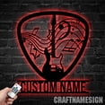 thumbnail image 1 of Craftnamesign Personalized Guitar Pick Metal Wall Art With Led Lights, Custom Music Room Decor, 1 of 5
