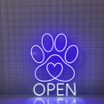 thumbnail image 1 of Craftnamesign Pet Paw Open Neon Light, Pet Grooming Open Sign Wall Art, Pet Spa LED Sign Board, 1 of 5