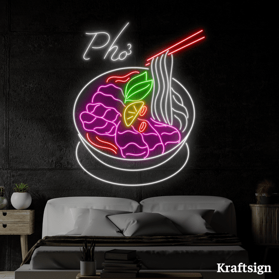 Craftnamesign Pho Neon Sign, Pho Restaurant Decor, Vietnamese Food Signs