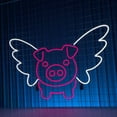 thumbnail image 1 of Craftnamesign Pig FLy Neon Sign, Animal Cute Wall Decor, Pig Lover Gifts, 1 of 4
