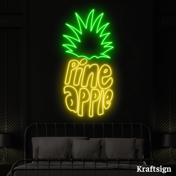 Craftnamesign Pineapple Neon Sign, Fruit Shop Decor, Pineapple Lover Gift