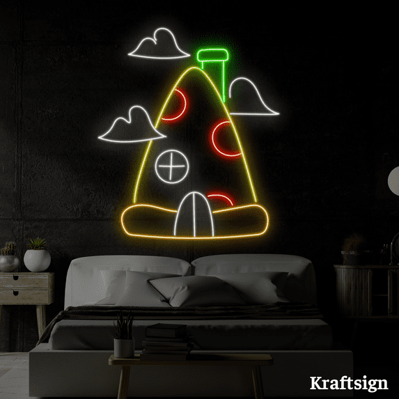 Craftnamesign Pizza House Neon Sign, Pizza Shop LED Sign, Pizza Decor Gift