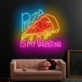 thumbnail image 1 of Craftnamesign Pizza Is My Valentine Neon Light, Pizza Lover Wall Art, Pizza Store Led Sign, 1 of 5