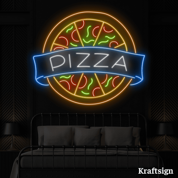 Craftnamesign Pizza Neon Sign, Pizza Italian Restaurant Decor, Pizza Signs