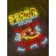 thumbnail image 1 of Craftnamesign Pizza Solves All Your Problem Neon Sign, Pizza Shop Decor, 1 of 3