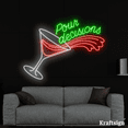 thumbnail image 1 of Craftnamesign Pour Decisions Neon Sign, Cocktail LED Sign, Bar Club Decor, 1 of 4