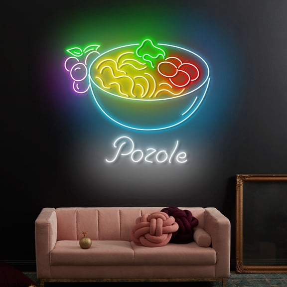 Craftnamesign Pozole Neon Light, Mexican Pozole Led Sign, Mexican Restaurant Wall Decor