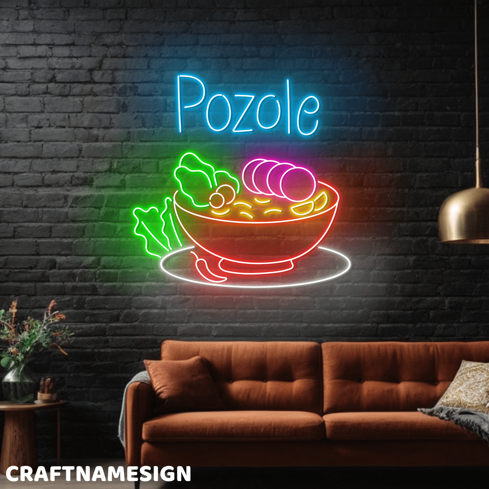 Craftnamesign Pozole Neon Sign, Mexican Cuisine Wall Art, Restaurant ...