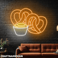 thumbnail image 1 of Craftnamesign Pretzel Neon Sign, Restaurant Wall Art, Bakery Wall Decor, 1 of 5